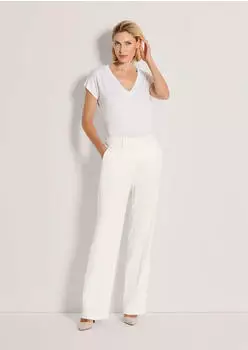 Madeleine Chinohose Elegante B&uuml;gelfaltenhose mit Struktur (63905333) wollwei&szlig;