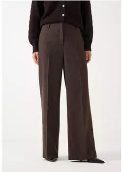 More & More Soft Melange Wide Leg Stoffhose mit Bügelfalte und Kordelzug (61924490) braun