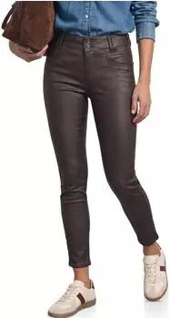 Street One Mid Waist Hose im Slim Fit in Leder-Optik (A38088117866)