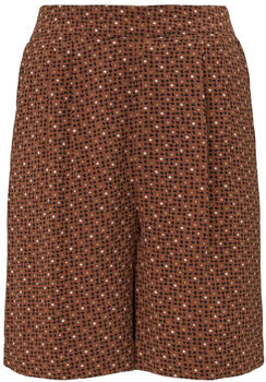 Tom Tailor Loose-Fit Bermuda Shorts with an Elastic Waistband brown geometric design