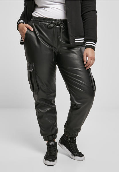 Urban Classics Ladies Faux Leather Cargo Pants Black (TB3983-00007-0039) schwarz