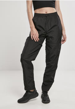 Urban Classics Ladies Shiny Crinkle Nylon Zip Pants (TB4079-00007-0037) black