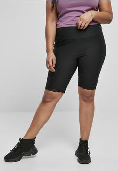 Urban Classics Ladies High Waist Rib Lace Hem Cycle Shorts (TB4351-00007-0037) black