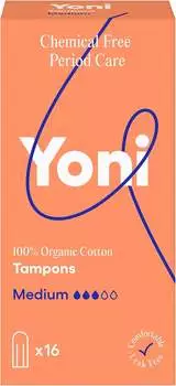 Yoni Tampons 100 % Organic Cotton Tampons, medium