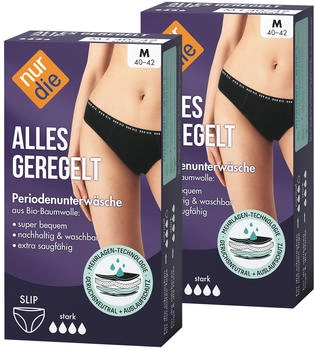 Nur Die Alles Geregelt Periodenunterwäsche Slip stark Gr. 40-42 schwarz (2 Stk.)