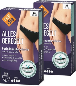 Nur Die Alles Geregelt Periodenslip stark schwarz Gr. 48-50 (2 Stk.)