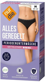 Nur Die Periodenunterwäsche Alles Geregelt Slip mittelstark schwarz Gr. 32-34