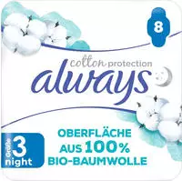 always Ultra Binde Cotton Protection Night mit Fl&uuml;geln 8 - Magic Paper...