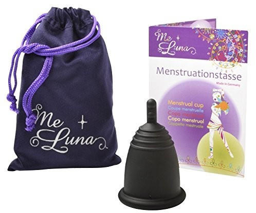 Me Luna Menstruationstasse Classic - Stiel - Schwarz - Größe L