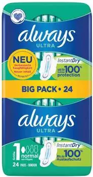 Always Ultra Binden Normal mit Flügel BigPack (24 Stk.)