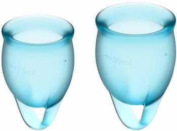Satisfyer Feel Confident Menstrual Cup (15 ml + 20 ml) Light Blue