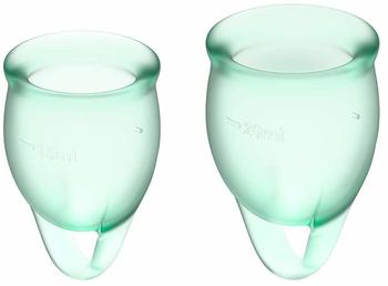 Satisfyer Feel Confident Menstrual Cup (15 ml + 20 ml) Light Green