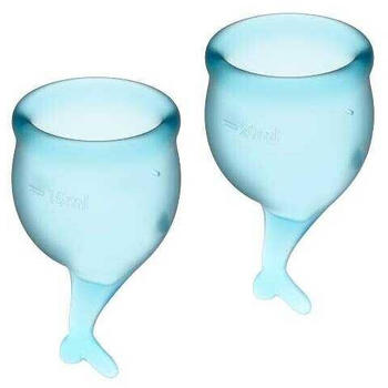 Satisfyer Feel Secure Menstrual Cup (15 + 20 ml) light blue