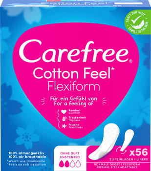 Carefree Slipeinlagen Cotton Feel Flexiform ohne Duft (56 Stk.)