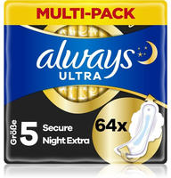 Always Monatspaket ULTRA Damenbinden Secure Night Extra mit Fl&uuml;geln 64 St&uuml;ck