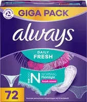 always Slipeinlage Daily Fresh Flexistyle Normal mit Frischeduft Gigapack 72