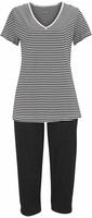 H.I.S Capri-Pyjama Set, 2 mit geringeltem T-Shirt und legerer Hose