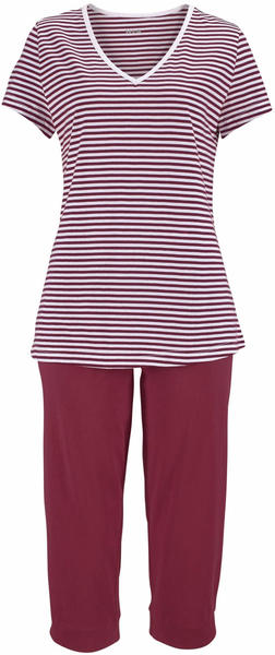H.I.S Jeans Capri-Pyjama (444920) bordeaux/striped