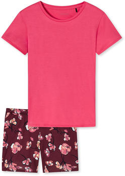 Schiesser Modern Floral Short Pajamas plum