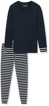 Schiesser Schlafanzug Essential Stripes (178044) dunkelblau