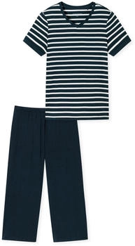 Schiesser Schlafanzug 3/4-lang nachtblau - Casual Essentials (181254)