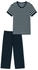 nachtblau - Casual: Schiesser Schlafanzug 3/4-lang Casual Essentials (181254)