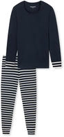 Schiesser Schlafanzug "Casual Essentials" 2 tlg. Baumwolle, Rundhalsausschnitt,