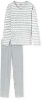Schiesser Schlafanzug "Casual Essentials" 2 tlg. Baumwolle, V-Ausschnitt,