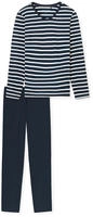 Schiesser Schlafanzug "Casual Essentials" 2 tlg. Baumwolle, V-Ausschnitt,