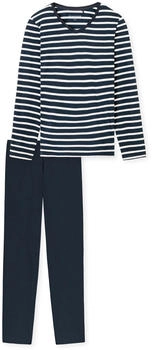 Schiesser Schlafanzug lang nachtblau - Casual Essentials (181756)