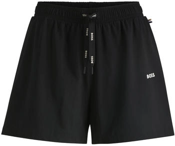 Hugo Boss Pyjama-Shorts aus Stretch-Baumwolle mit Tunnelzug und Logo-Print - Style CI_Shorts CW 50515606 Schwarz