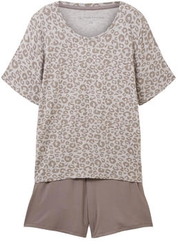 Tom Tailor Pyjama-Set mit Leo-Print grey-medium-allover / (60176_U825)