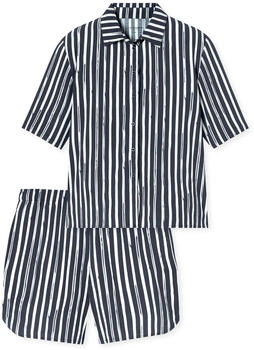 Schiesser Pyjama kurz Webware Streifen graphit - selected! premium (182542-207)