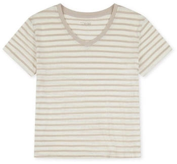 Schiesser Shirt kurzarm Leinen Biobaumwolle Streifen off-white - Mix+Relax (182591-102)