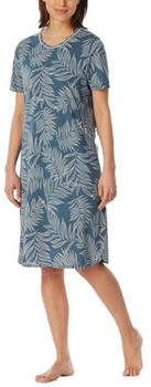 Schiesser Nachthemd kurzarm Palmenprint atlantikblau - Comfort Nightwear (181260-899)