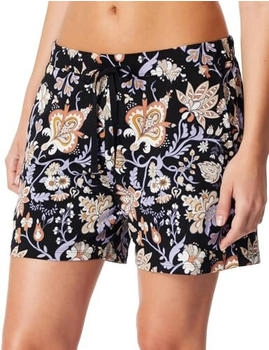 Schiesser Hose kurz Palmen Blumen schwarz - Mix+Relax (182303-000)