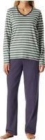 Schiesser Schlafanzug "Casual Essentials" 2 tlg. Baumwolle, V-Ausschnitt,