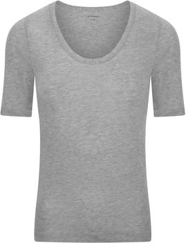 Schiesser Shirt kurzarm V-Ausschnitt grau-meliert Premium Warming (183092-202)