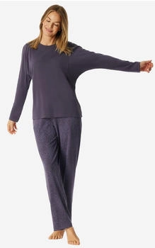 Schiesser Schlafanzug lang wärmend indigo Selected Premium Warming (181989-824)