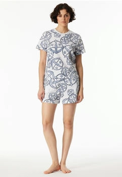 Schiesser Shirt kurzarm Statement-Druck weiß-blau 150 Years (183234-904)