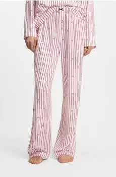 HUGO Pyjama-Hose mit Streifen und gestapelten Logos Style SARTORIAL PANTS 50556664 Hellrosa