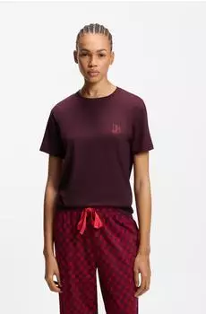 HUGO Pyjama-Shirt aus Stretch-Jersey mit Logo-Artwork Style CASUAL T-SHIRT 50556981 Dunkelrot