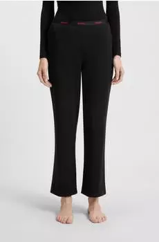 HUGO Pyjama-Hose aus Stretch-Jersey mit wiederholten Logos am Bund Style ID PANTS 50555624 Schwarz