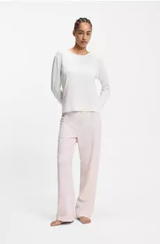 Hugo Boss Pyjama aus Stretch-Baumwolle mit Logo-Print Style CI_Long Set CN 50550217 Weiß / Pink