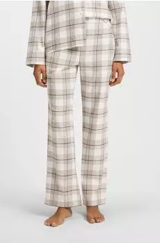Hugo Boss Pyjama-Hose aus Baumwoll-Mix mit Karo-Muster Style Holiday_Pants 50556128 Beige gemustert