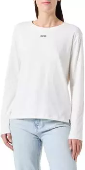 Hugo Boss Pyjama-Shirt aus Stretch-Baumwolle mit Logo-Print Style CI_LS-Shirt 50510326 Natur