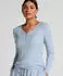 Hunkemöller Henley Pyjamaoberteil Slim Fit Lange Ärmel (30092428) blau