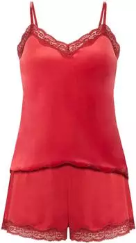 Hunkemöller Cami Velour Pyjama-Set rot