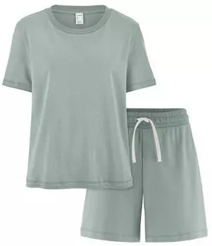 hessnatur Pure Nature / Pure Cotton Relaxed Pyjama mattgrün