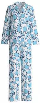Calida Nightwear Xtra durchgeknöpfter Pyjama (45541) blue topaz